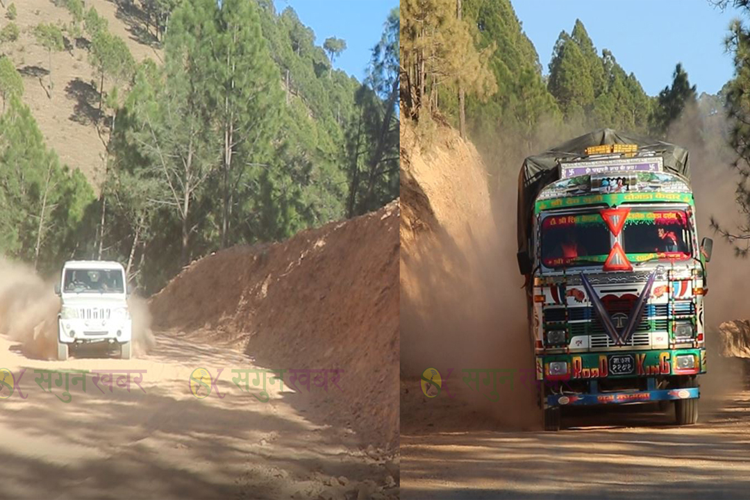 बैतडीमा धुलाम्य सडकले नागरिकलाई सास्ती 